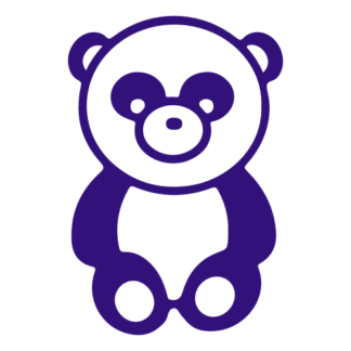 Sitting Big Nose Panda Decal (Purple)